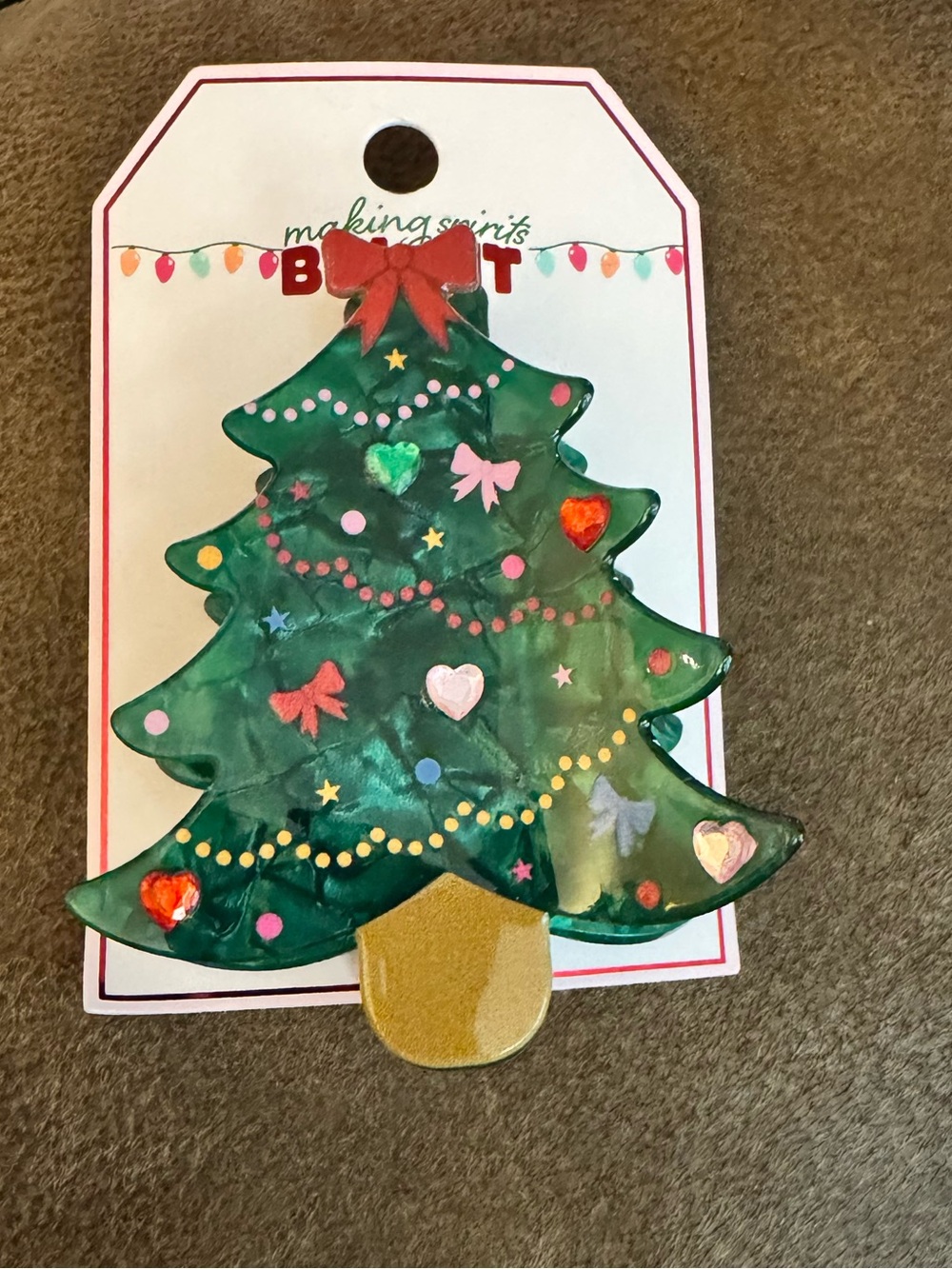 Target Women Hair Christmas Tree Hair Clip - Green, Red, Gold, Pink